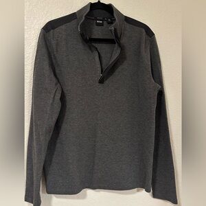 Boss Charcoal Zip-Up Sweater